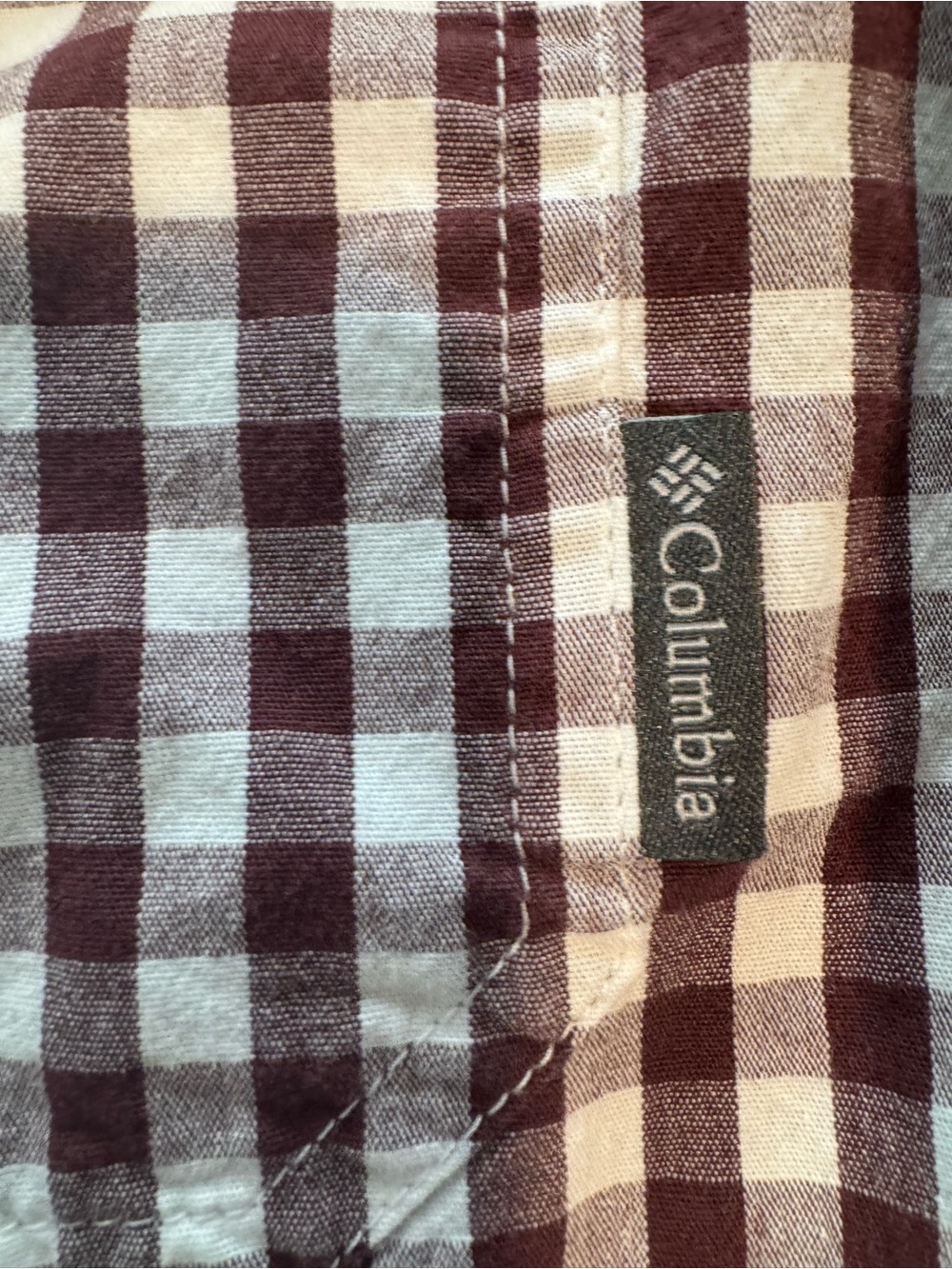 Columbia Men's Brown & White Check Button-Down Shirt - Picture 3 of 5